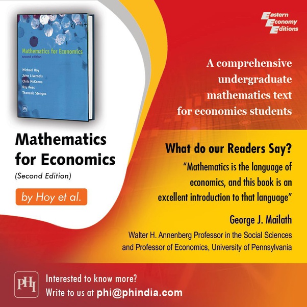 Which is the best book to learn mathematics for economics? Quora