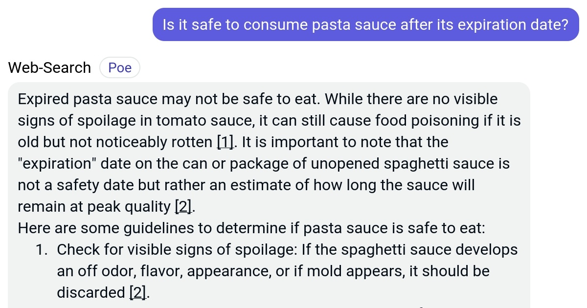 Is it safe to consume pasta sauce after its expiration date? Poe