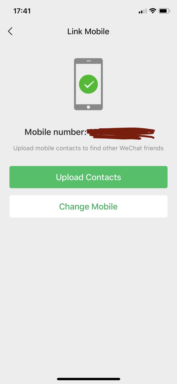 How to change mobile phone number associated with my current Wechat