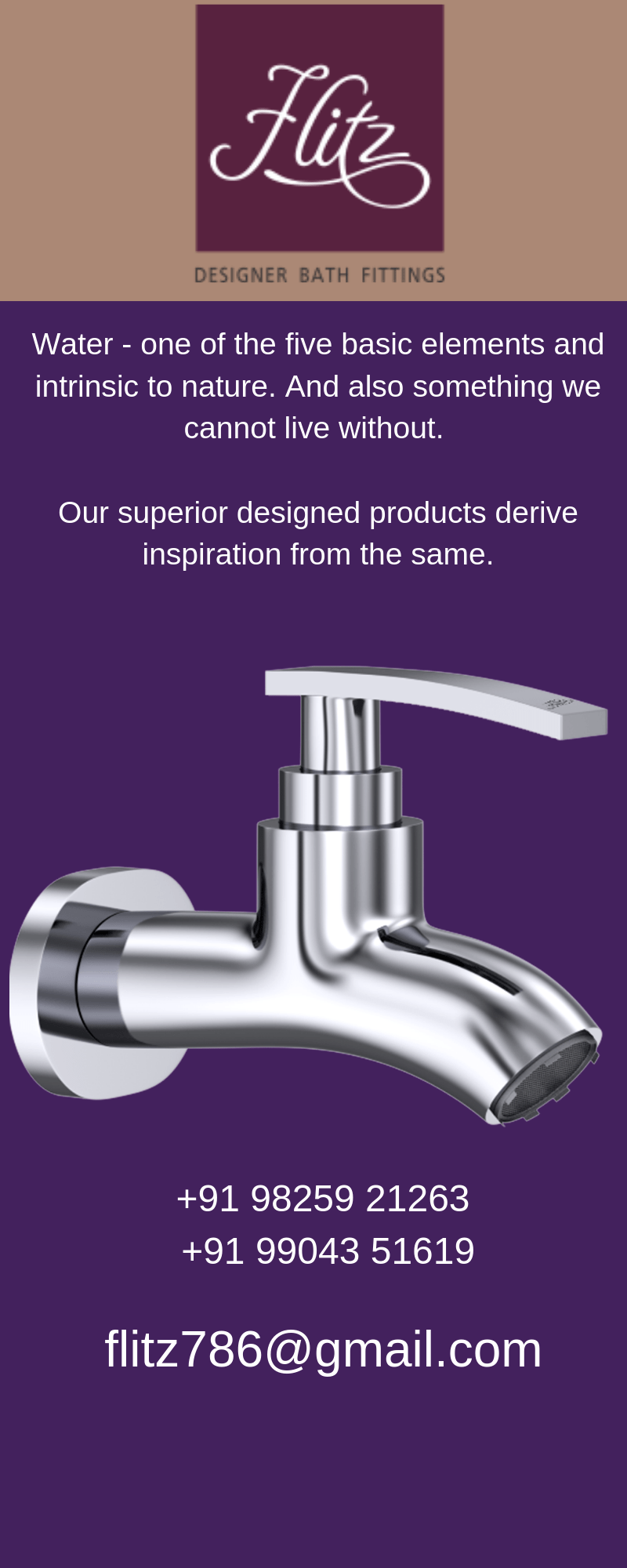 Different types of shower? Flitz Designer Bath Fittings