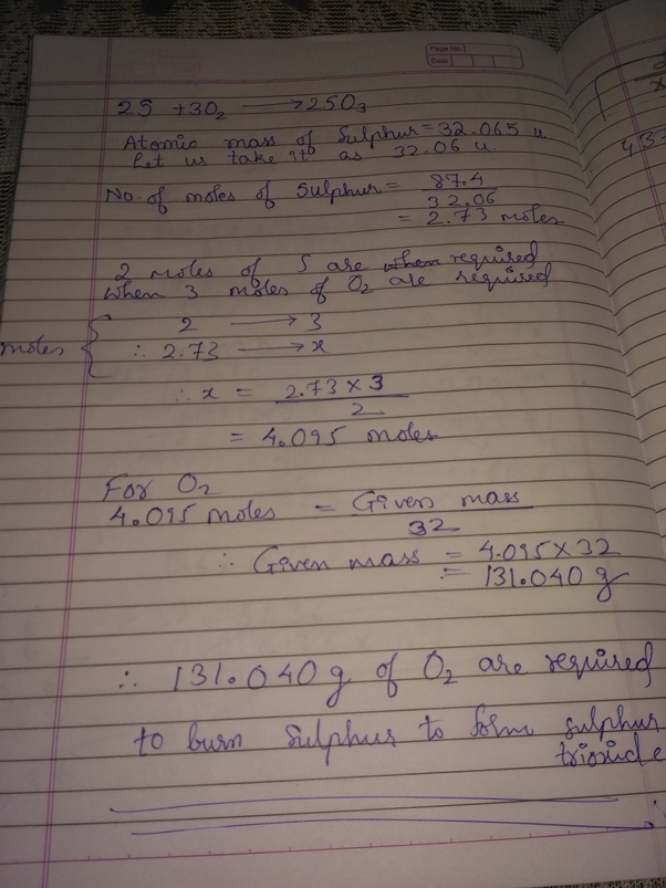 How many grams of oxygen are needed to completely burn 87.4G of sulfur