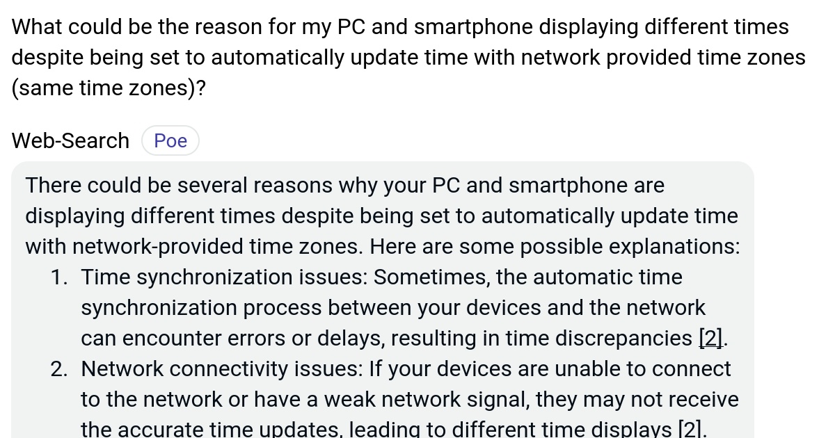 What could be the reason for my PC and smartphone displaying different