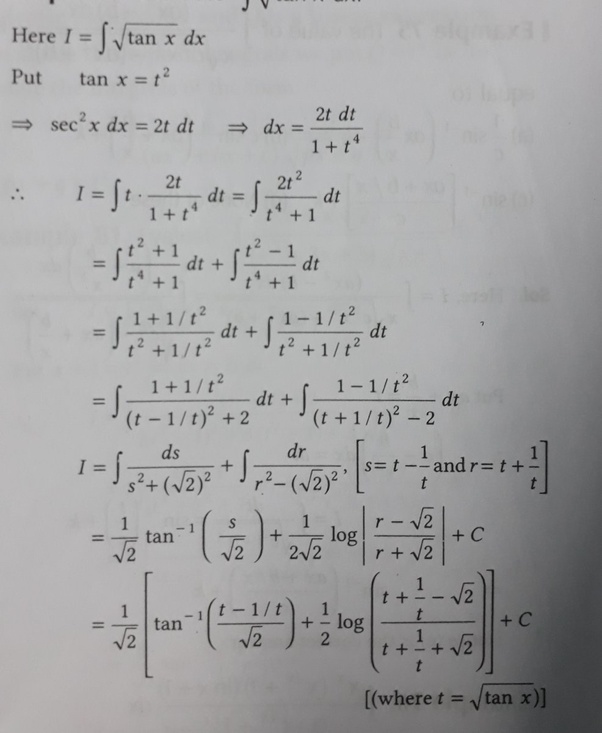 What is the integral of [math]\sqrt{\tan x} [/math]? Quora