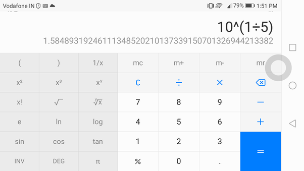 How to calculate 10^(1/5) Quora