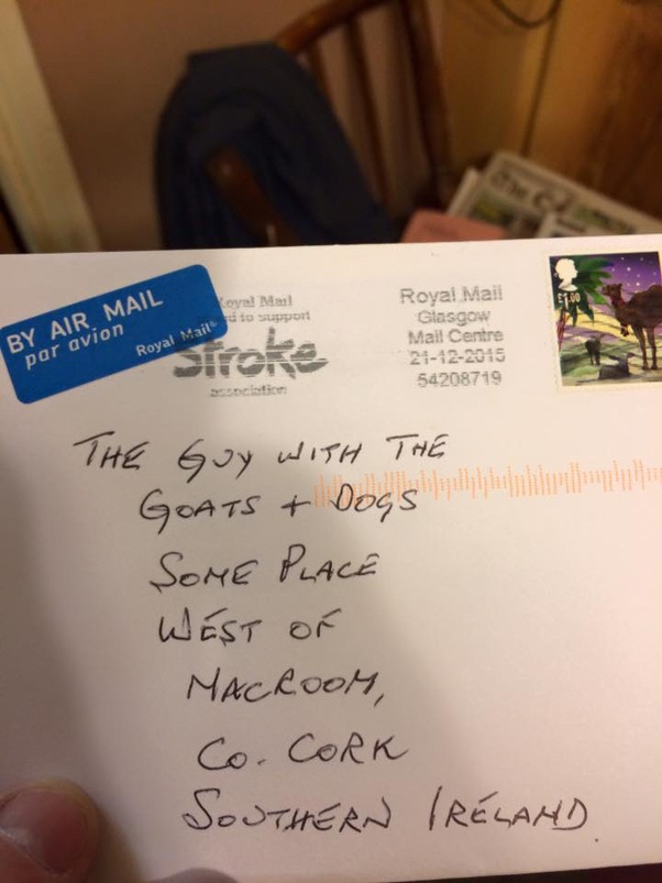 Can you send mail in Ireland with the address and name info in Irish