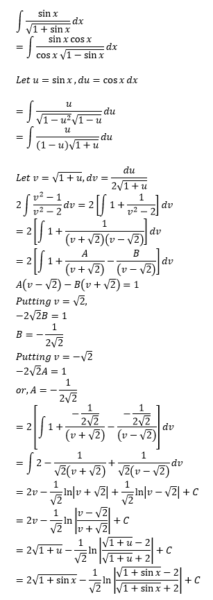 Integration Of Sinx 1 Sinx Dx How Can I Solve This Quora