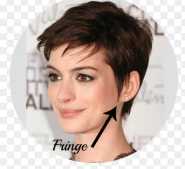 What does a hairdresser call a woman�s bangs of hair that