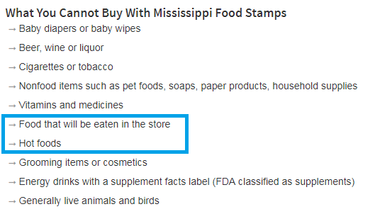 Why don't many restaurants and fast food places in Mississippi take