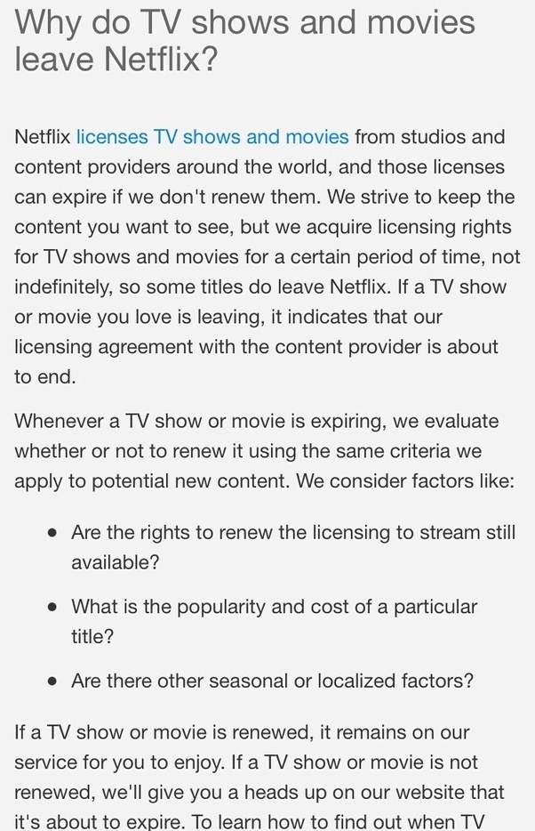How long do TV shows last on Netflix? Quora