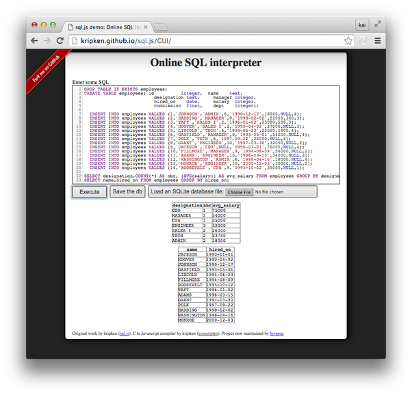 What are some embedded Electron/Node relational databases