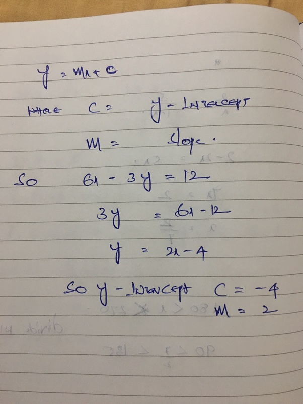 What is the slope and yintercept of the equation 6x 3y