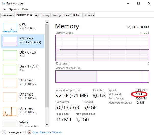 How many memory slots are there in an ASUS X550LC? I am thinking of
