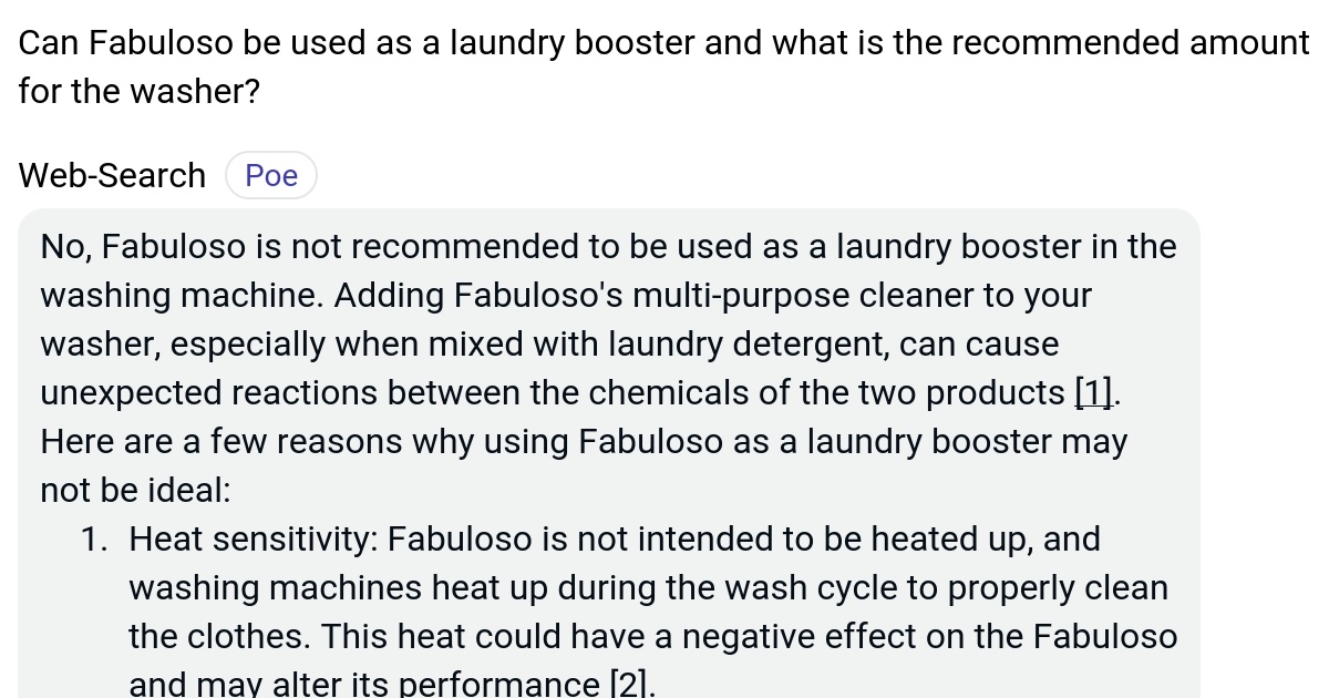 Can Fabuloso be used as a laundry booster and what is the