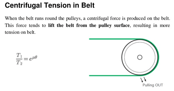 What is centrifugal tension in belt drives? Quora