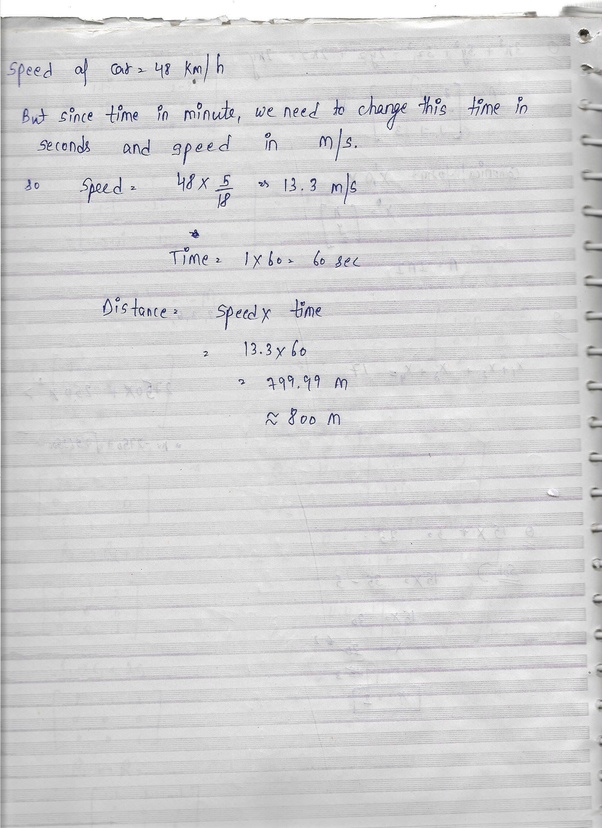 A car is moving at a speed of 48 km per hour. How much