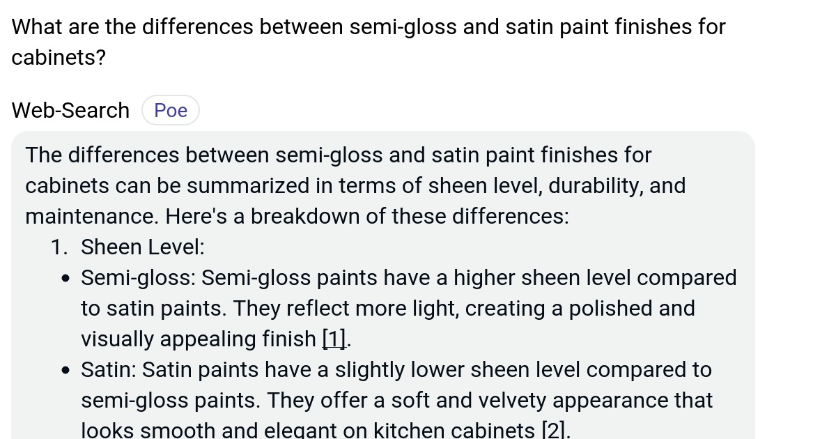 What are the differences between semigloss and satin paint finishes