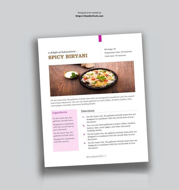 How to create a recipe template in Microsoft Word Quora