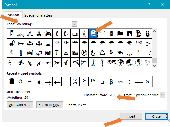 How to insert the telephone symbol in Microsoft Word Quora