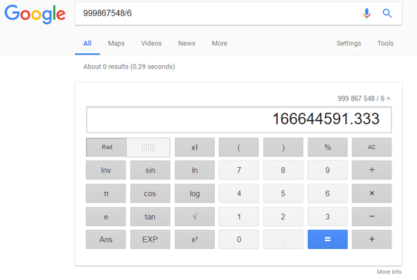 Do you know what 999867548 divided by 6 is? Quora