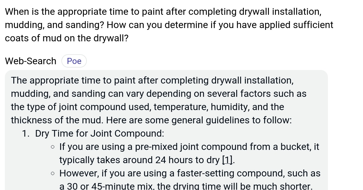 When is the appropriate time to paint after completing drywall