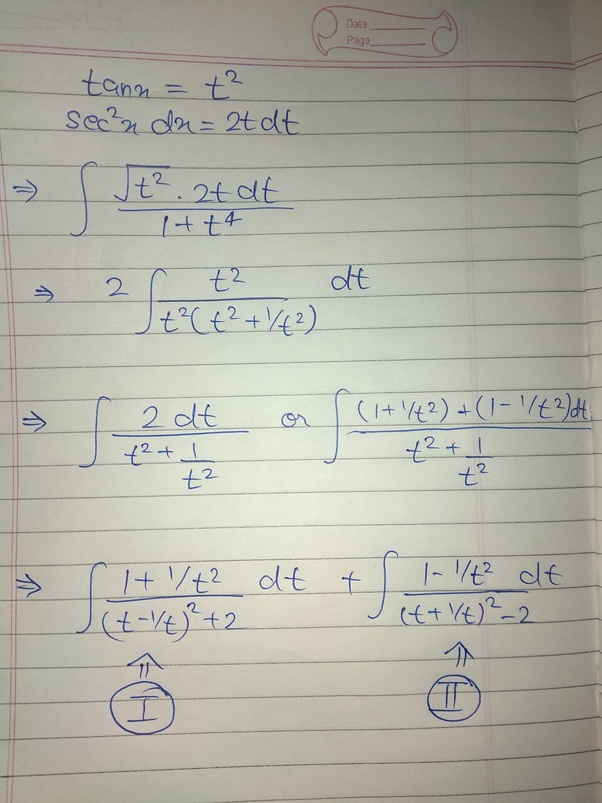 How does one evaluate [math]\int\sqrt{\tan x}\,dx[/math