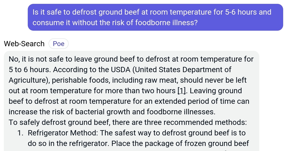 Is it safe to defrost ground beef at room temperature for 56 hours and