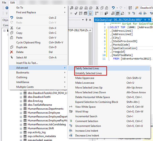 SQL Assistant SQL Formatter tool for SQL Server.