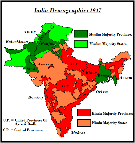 Religious Map Of India Before Partition Why did more Muslims die than Hindus during the partition of India? Quora