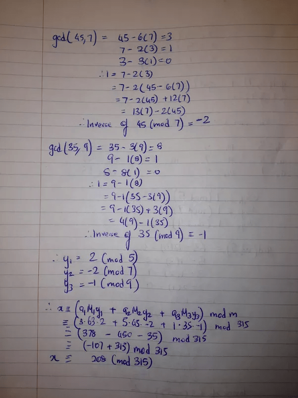 How does the Chinese Remainder Theorem work? What is the smallest x (x