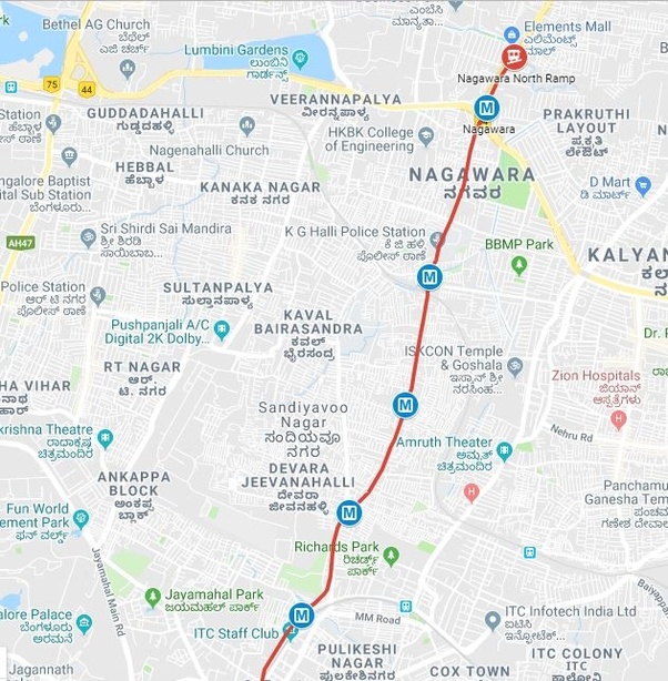 Red Line Metro Map Bangalore