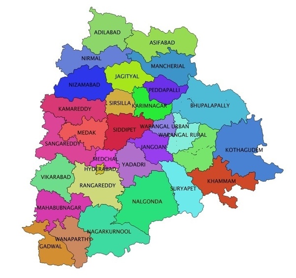 Telangana District Map 2020 Telangana Map