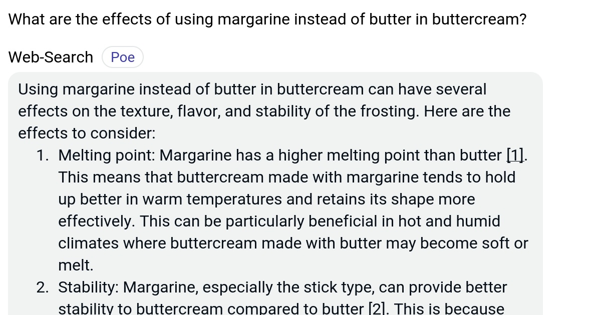 What are the effects of using margarine instead of butter in