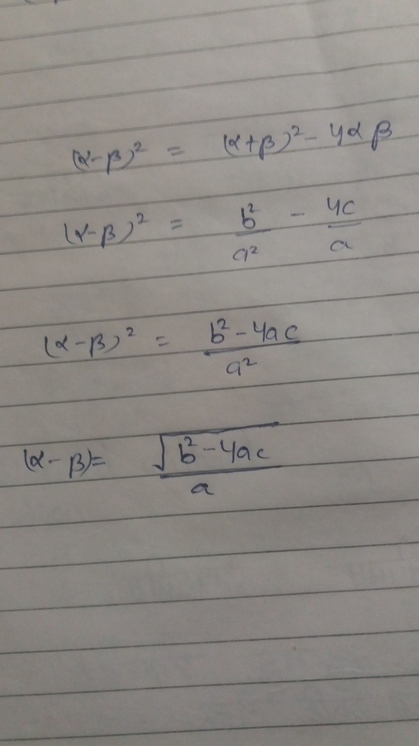 Roots Of Quadratic Equation Alpha Beta Formula Tessshebaylo
