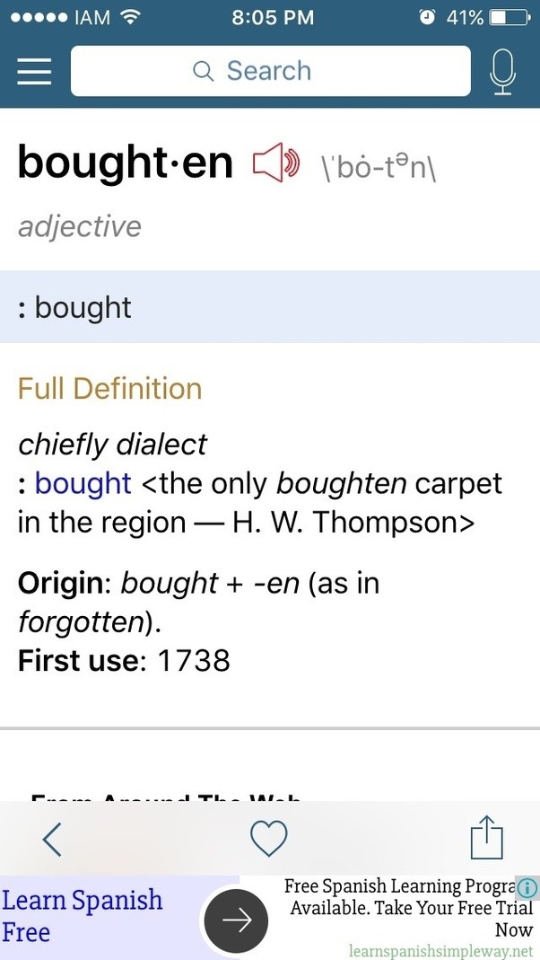 Is 'boughten' a grammatically correct word? Quora