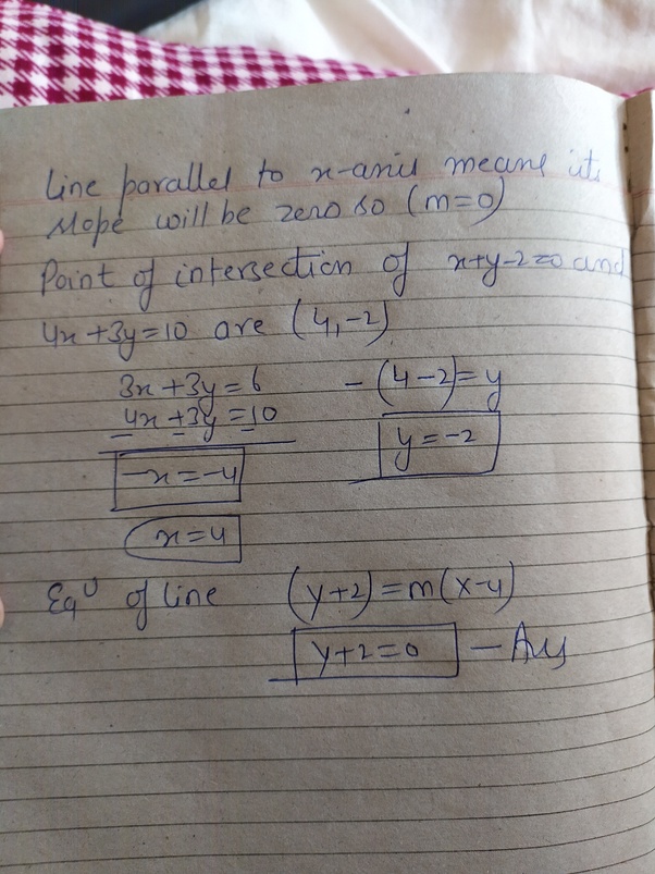 What is the equation of the line parallel to the Xaxis and passing