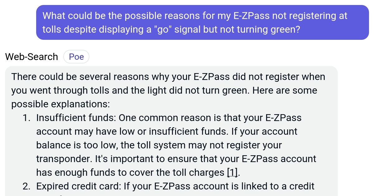 What could be the possible reasons for my EZPass not registering at
