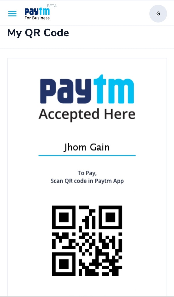 How to get a QR code from Paytm for accepting payments for my business