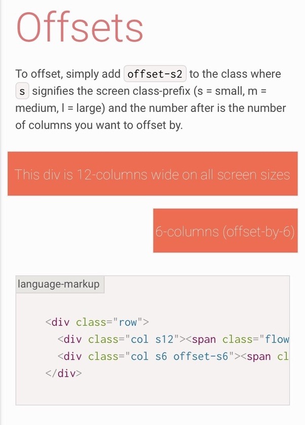 What does offset mean in a CSS grid and a media query? Quora