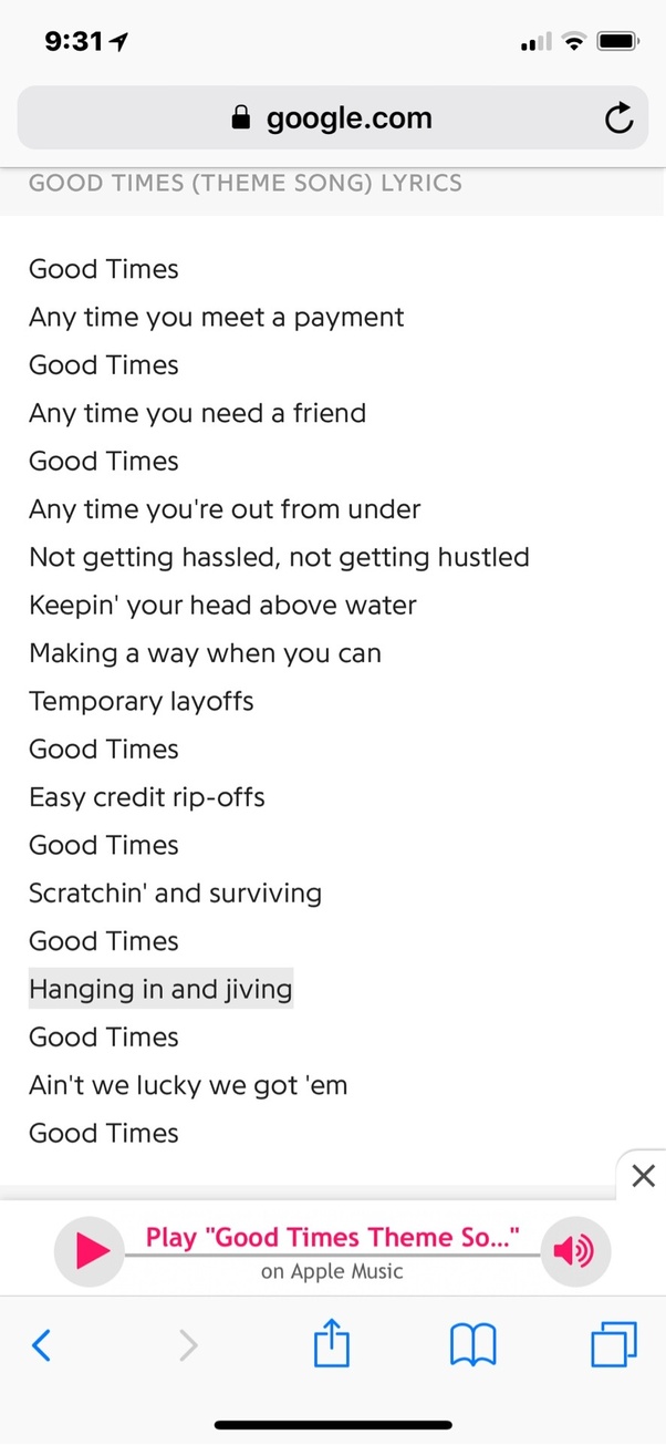 What are the lyrics to the 'Good Times' TV theme song? Who wrote it