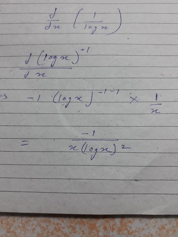 What is the derivative of 1/logx? Quora