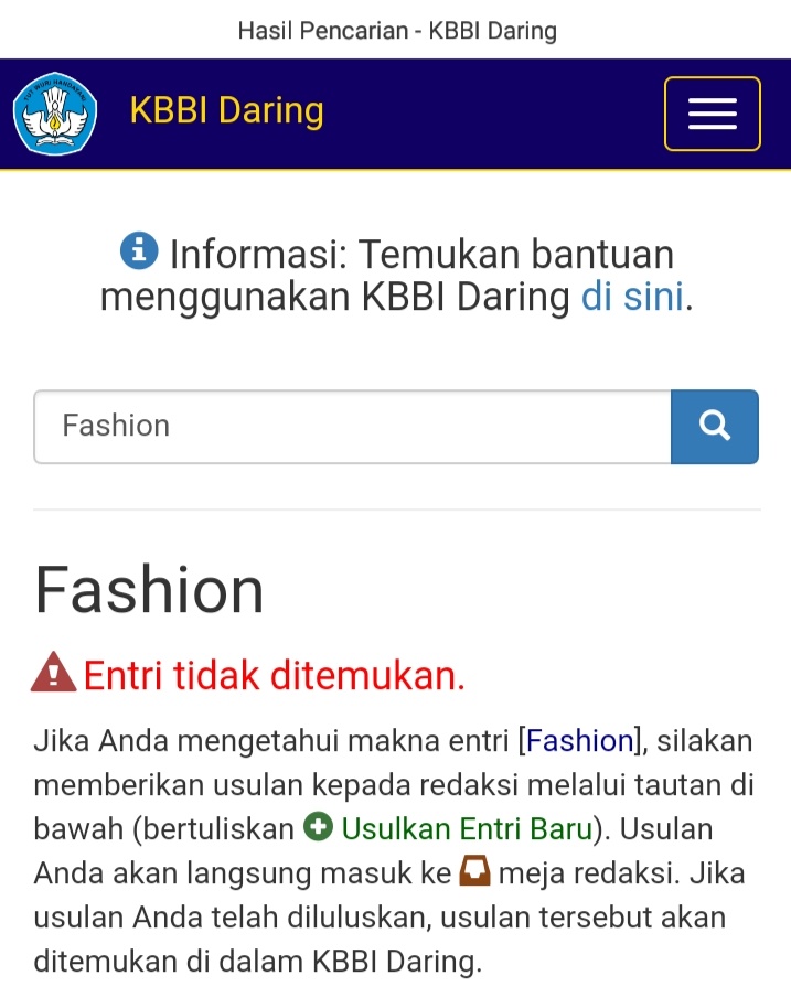 Fesyen' atau &lsquo;Fashion&rsquo;, manakah yang benar menurut KBBI? - Quora