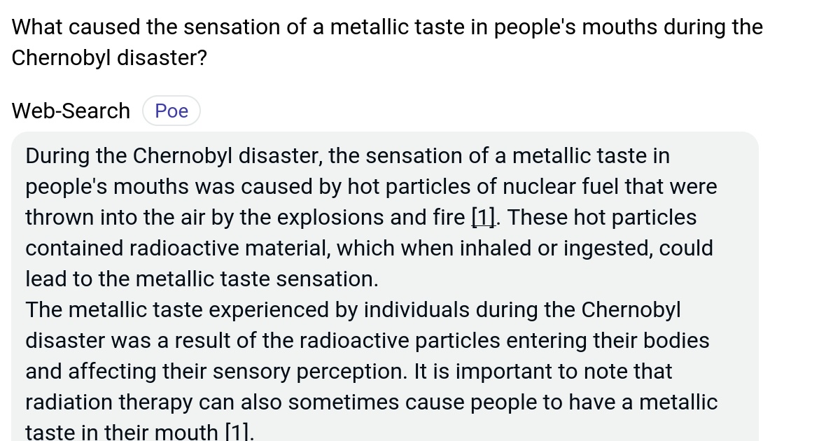 What caused the sensation of a metallic taste in people's mouths during