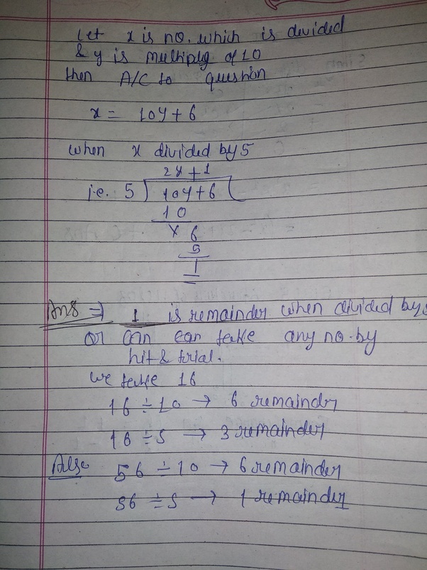 A number divided by 10 gives 6 as remainder. What would be the