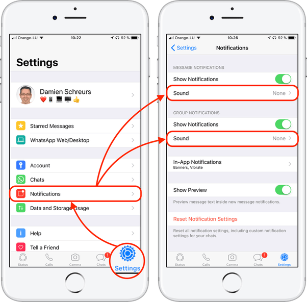 How to disable conversation tone in WhatsApp in IPhone 6s Quora