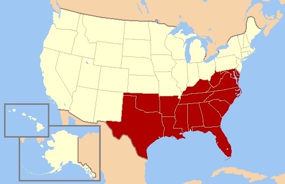 What states comprise the American South? Quora