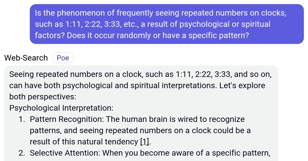 Is the phenomenon of frequently seeing repeated numbers on clocks, such