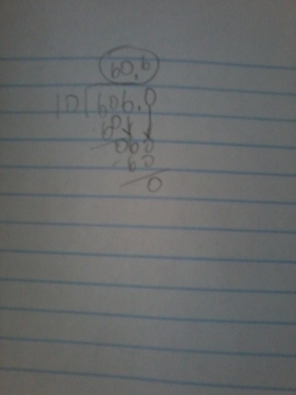 If you use a calculator to divide 606 by 10, it gives 60.6, but if you