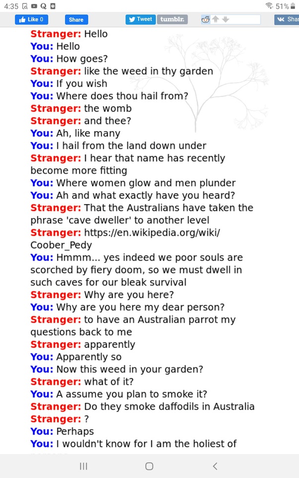What is the most interesting conversation you have had with a stranger