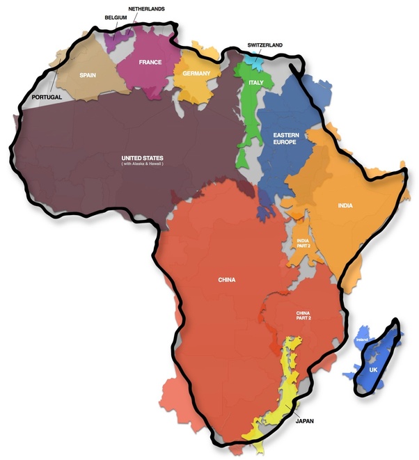 Africa Map Compared To North America How much larger is Africa in size compared to North America? Quora