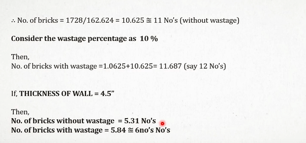 How many bricks are used in 1 CFT? Quora
